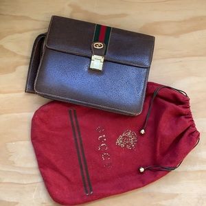 Gucci Men’s travel wallet with original bag, vintage, preowned